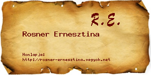 Rosner Ernesztina névjegykártya